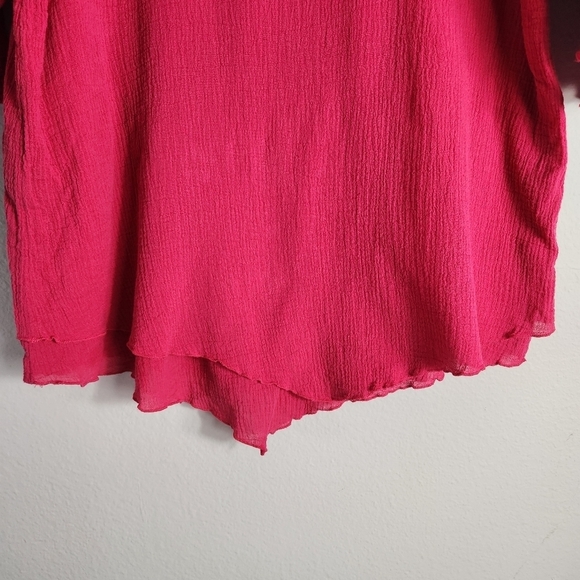 Soft Surroundings Womens Gauze Siesta Key Tunic in Peacock Pink-Size M (10-12) - Picture 3 of 8